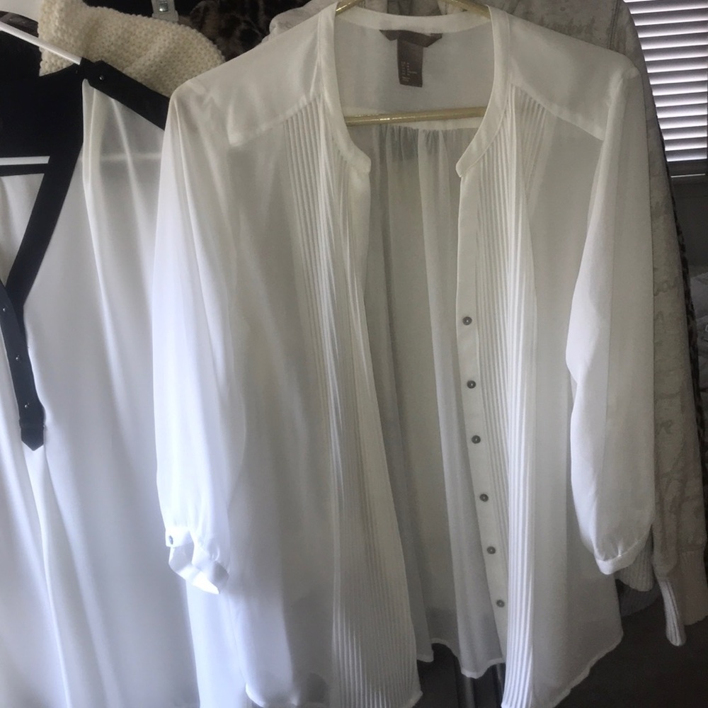 White button down blouse from H&M